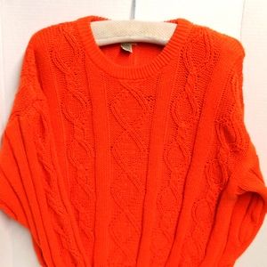 de rotchild Orange Cable Knit Sweater Vintage